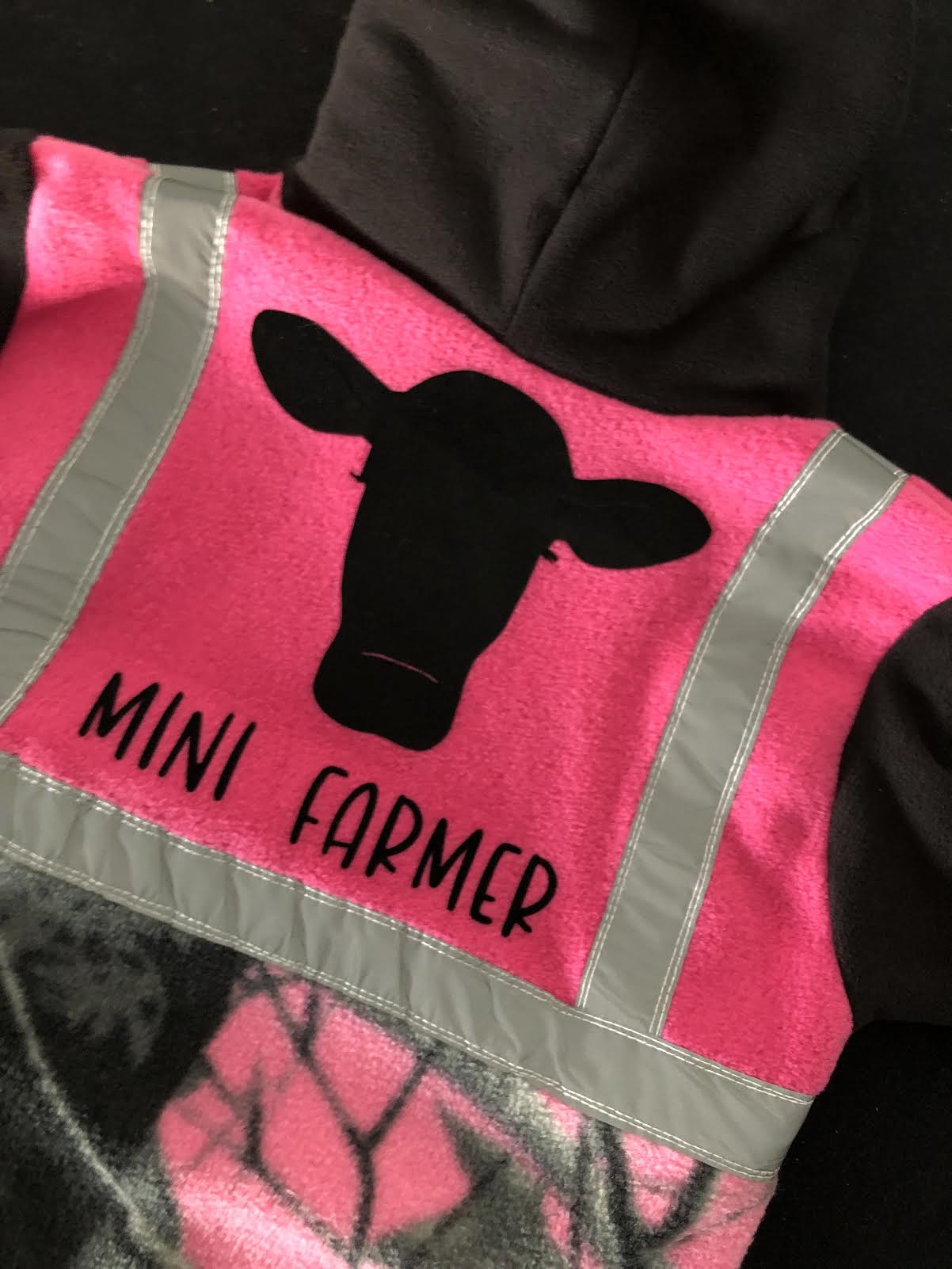 Mini Farmer 'Cow' - Hi Vis Hooded Tee