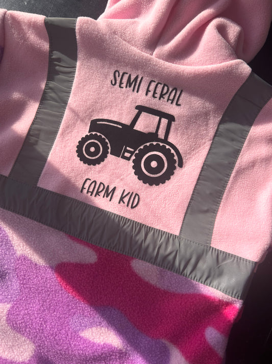 Semi Feral Farm Kid Hi Vis Hoodie/Hooded Tee