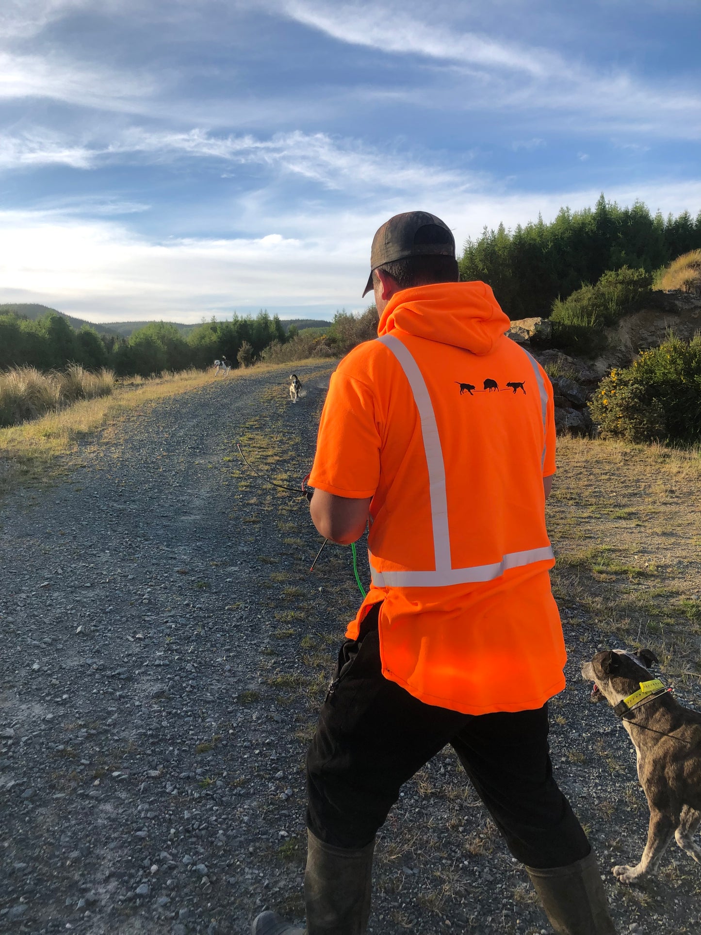 Adults Hi Vis Hooded Fleece Tee - Fluoro Orange