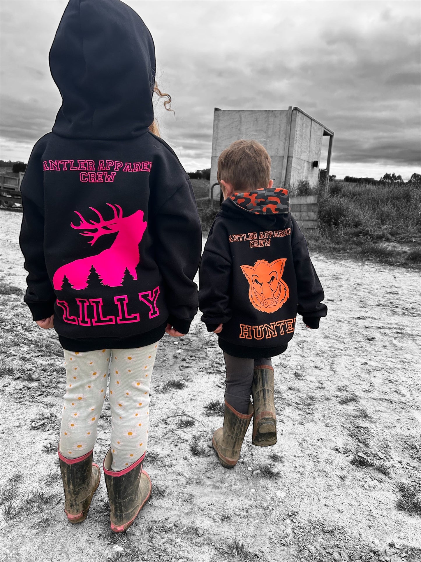 Fluoro Print Stag Hoodie