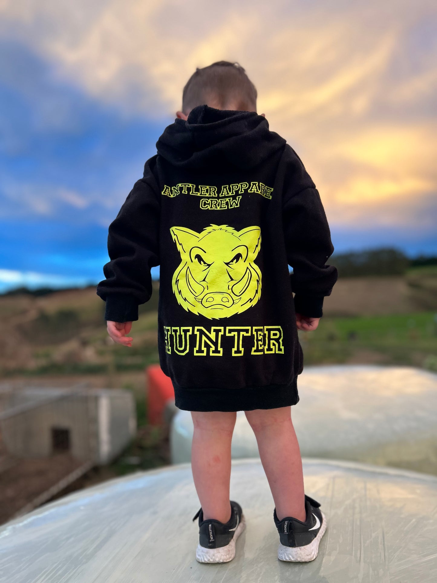 Fluoro Print Boar Hoodie