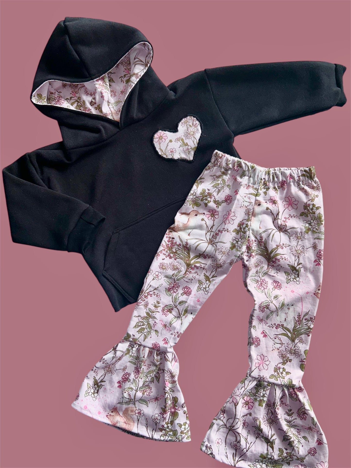 Deer Print Hoodie & Pant Set