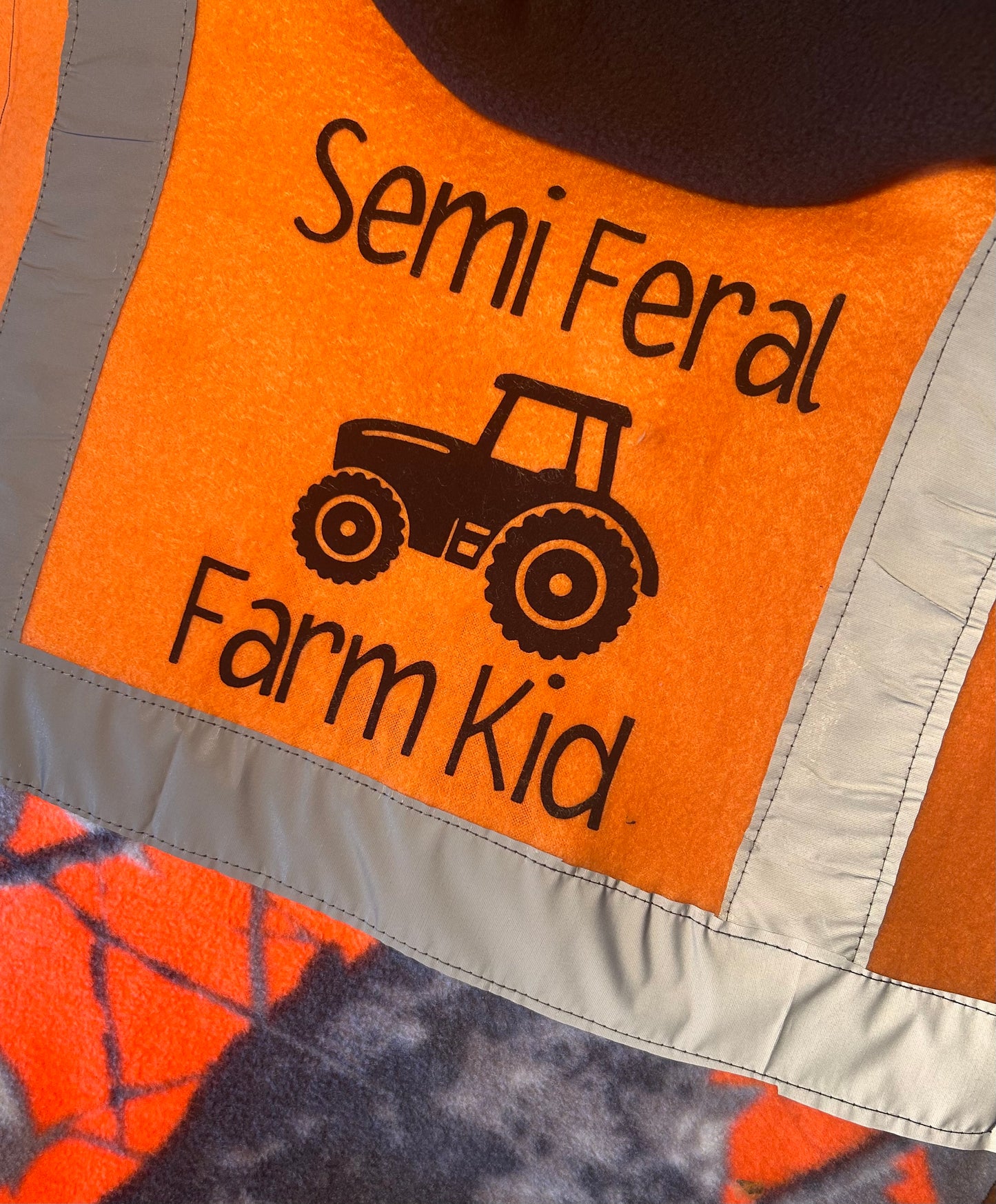 Semi Feral Farm Kid ‘Tractor’ - Hi Vis Hooded Tee