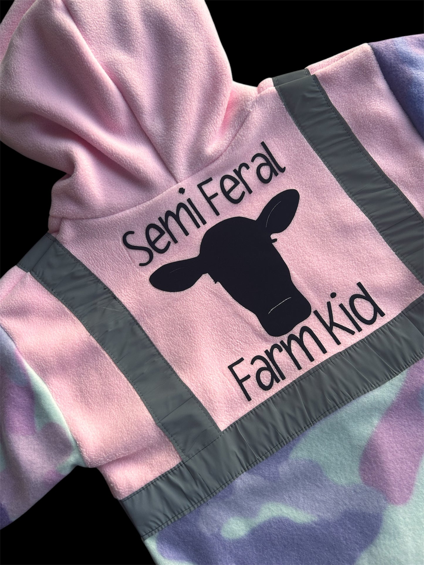 Semi Feral Farm Kid ‘Cow’ - Hi Vis Hooded Tee
