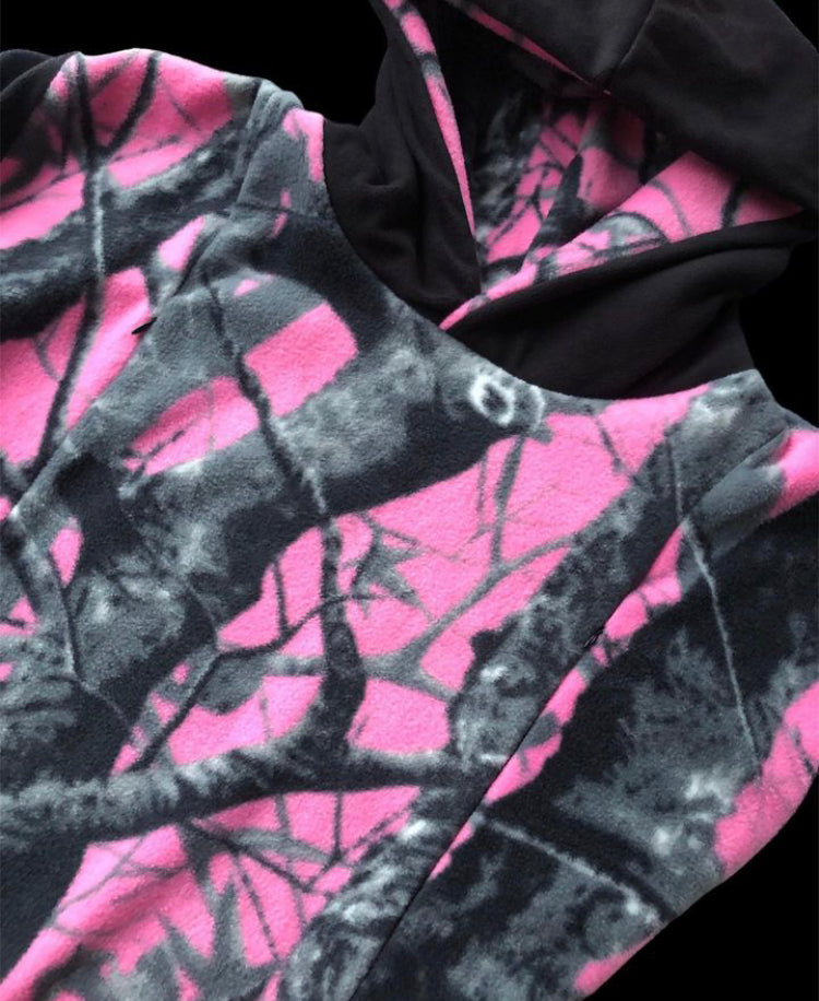 Breastfeeding Hooded Fleece Tee - Pink