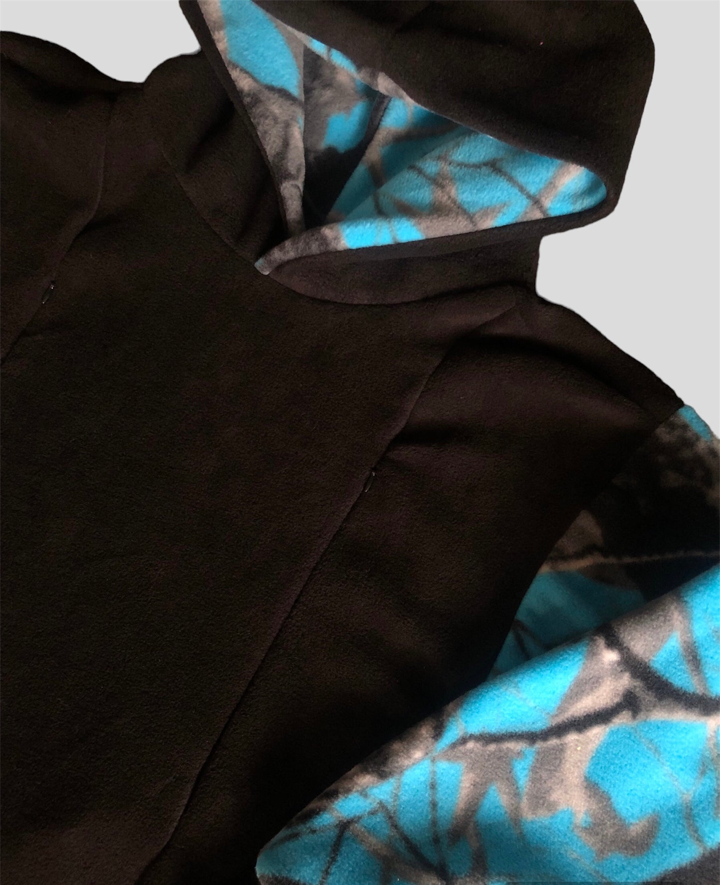 Breastfeeding Fleece Hoodie - Black with Blue Camo