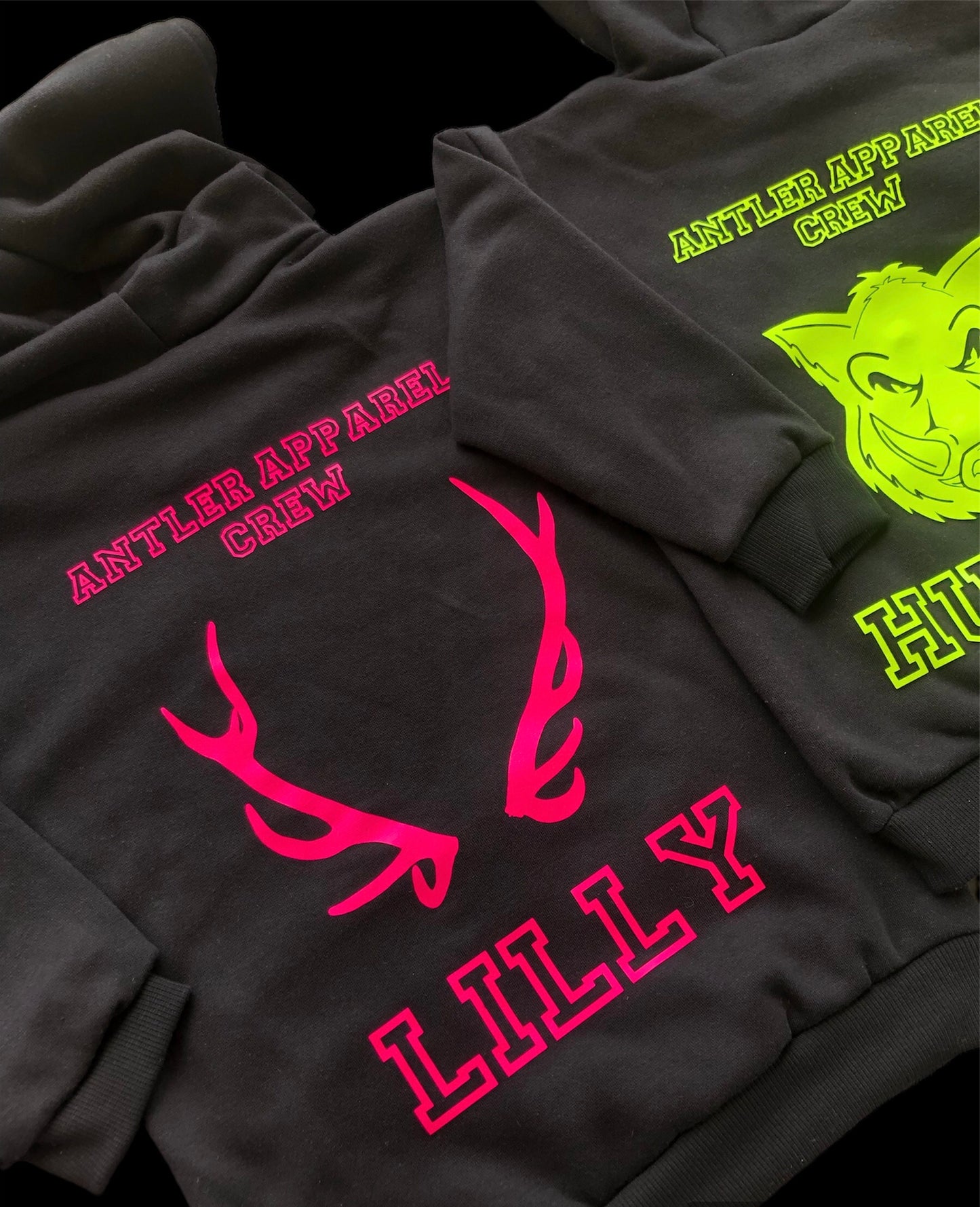 Fluoro Print Antlers Hoodie