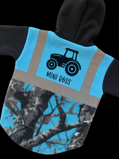 Mini Boss - Tractor Hi Vis Hoodie/Hooded Tee