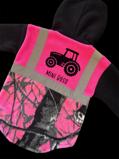 Mini Boss - Tractor Hi Vis Hoodie/Hooded Tee