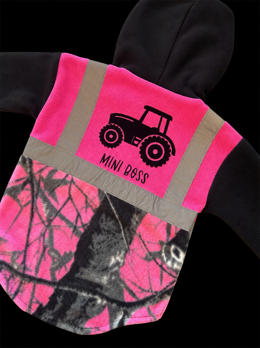 Mini Boss - Tractor Hi Vis Hoodie/Hooded Tee
