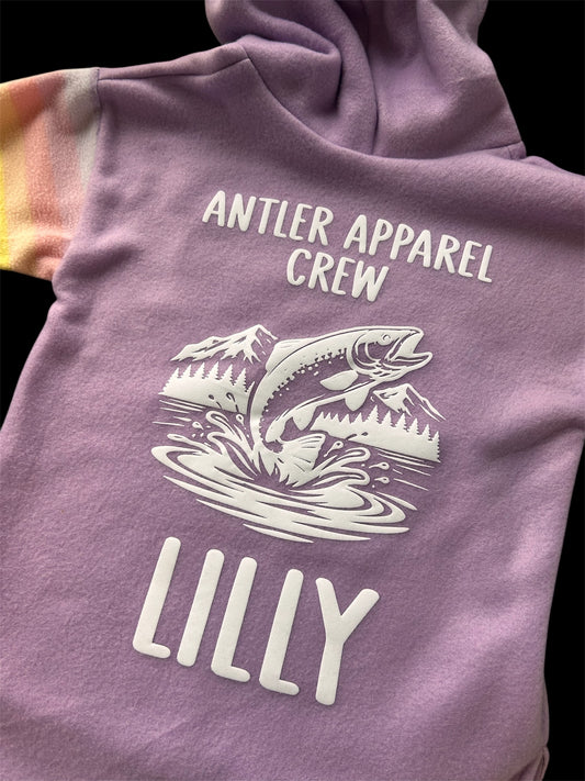 Antler Apparel Crew FISHING Fleece Hoodie or Turtleneck