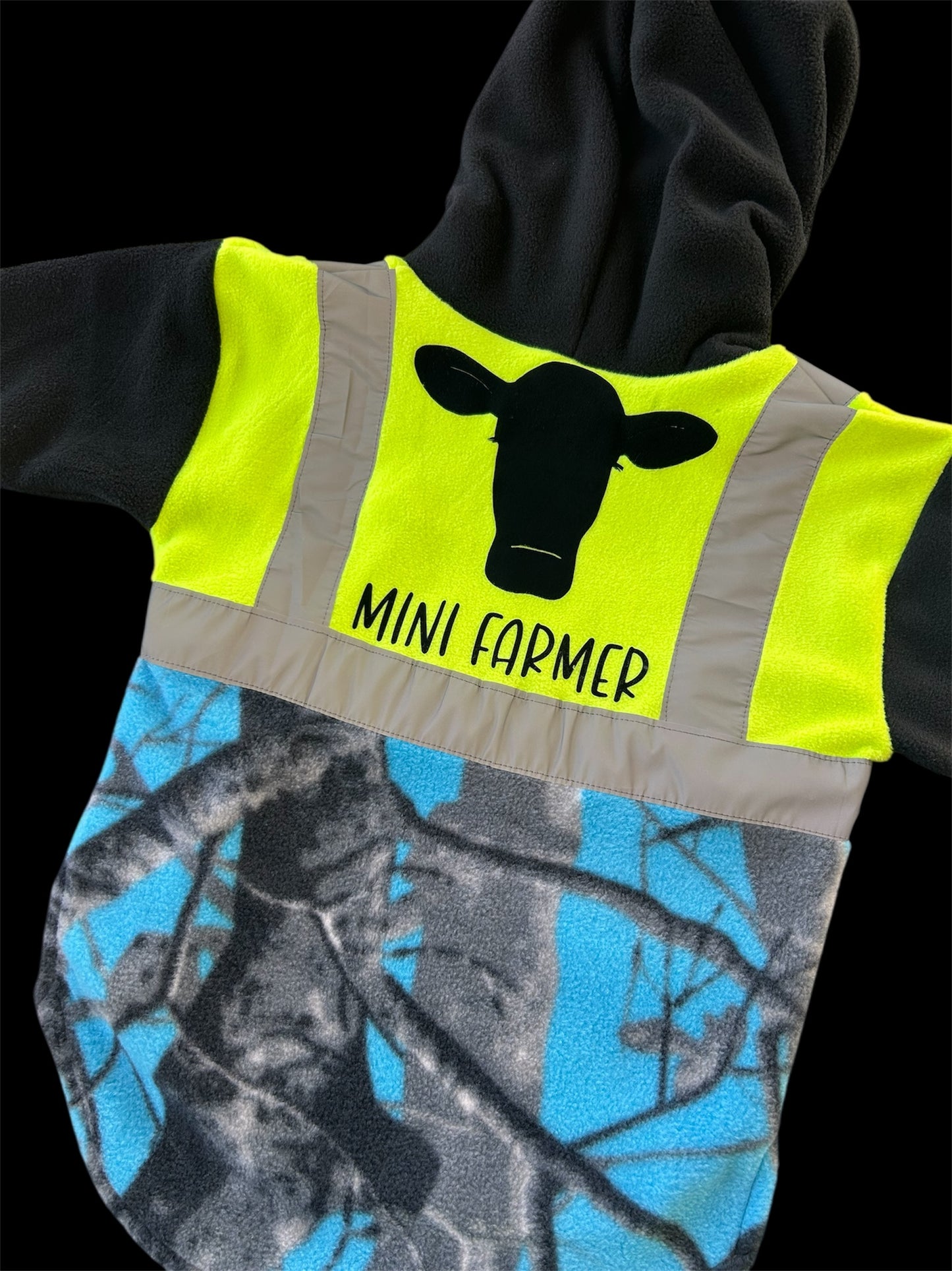 Mini Farmer 'Cow' - Hi Vis Hoodie/Hooded Tee