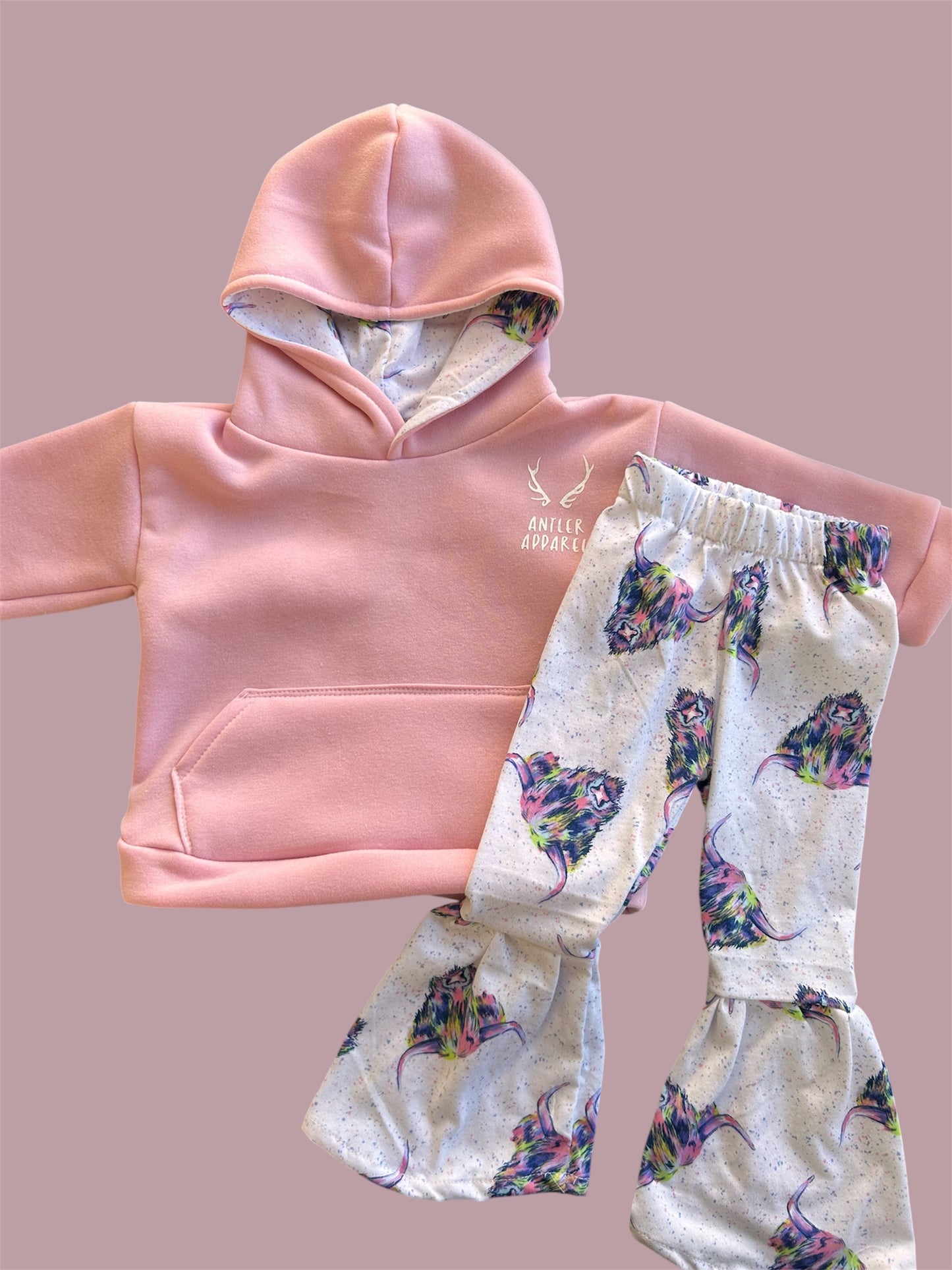 Highland Cow Print Hoodie & Pant Set