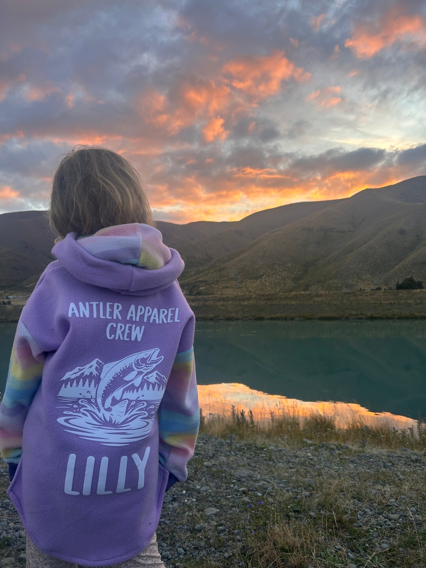 Antler Apparel Crew FISHING Fleece Hoodie or Turtleneck