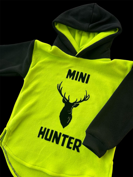Mini Hunter Stag - Fluoro Fleece Hoodie