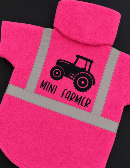 Mini Farmer - Full Hi Vis Fleece Hoodie