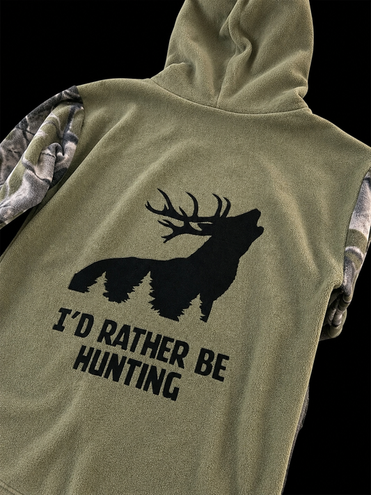 I'd Rather Be Hunting Fleece Hoodie - Adults