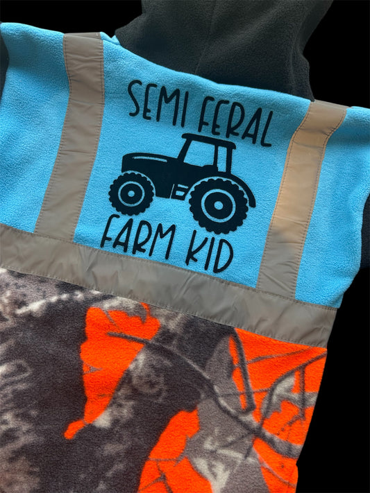 Semi Feral Farm Kid ‘Tractor’ - Hi Vis Hoodie